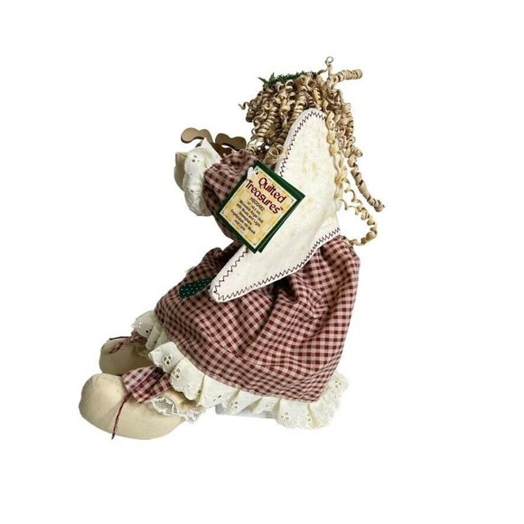 Quilted Treasures Angel Doll Christmas 16" Moveable Patchwork Music Light Works - Picture 6 of 15